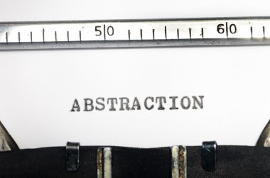 daktiloda yazılmış kelime soyutlama