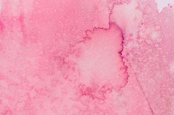 Růžové akvarel malované pozadí textury — Stock fotografie