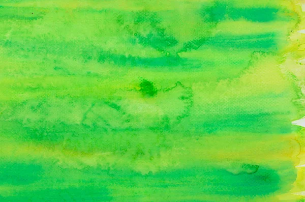 緑水彩塗り背景テクスチャ — ストック写真