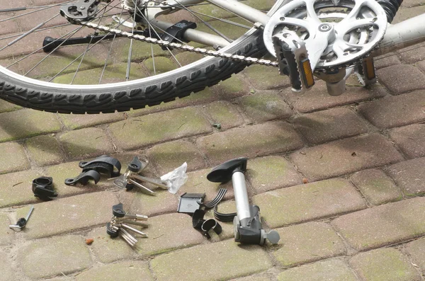 Narzędzia do remontu rower — Zdjęcie stockowe