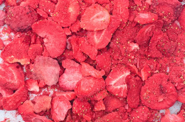 Lyophilized dried  strawberries — Stock Photo, Image
