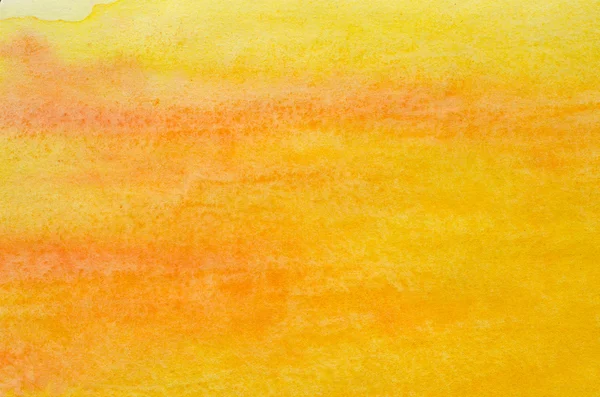 橙色的水彩画画的背景纹理 — 图库照片