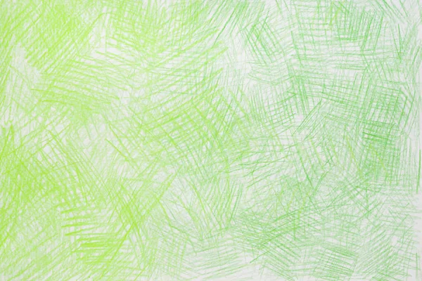 Green Color Abstract Crayon Drawing White Paper Background Texture — Stock Fotó