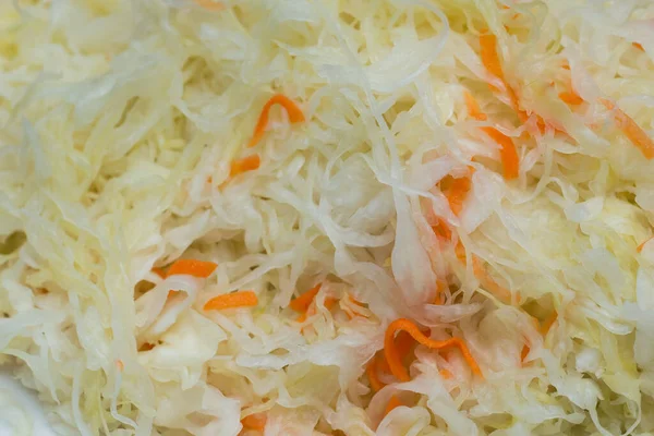 Sauerkraut Κομμένα Λάχανο Ζύμωσης Στο Πιάτο Closeup Επιλεκτική Εστίαση — Φωτογραφία Αρχείου