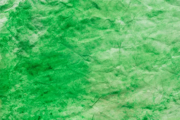 Grüne Farbe Aquarell Bemalte Textur Auf Zerknittertem Papier — Stockfoto