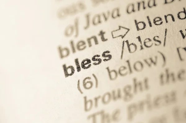 Diccionario definición de palabra bless — Foto de Stock