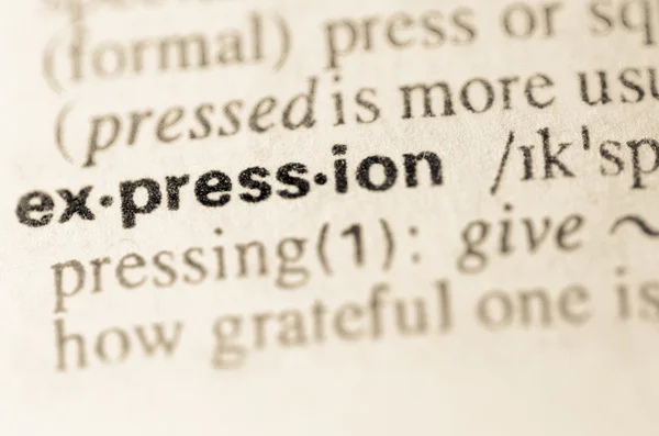 Dictionary definition of word expression — Stock Photo, Image