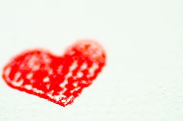 Red heart on white — Stock Photo, Image