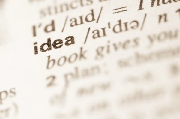 Diccionario definición de idea de palabra — Foto de Stock