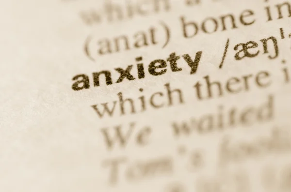 Dictionary definition of word anxiety — Stock Photo, Image