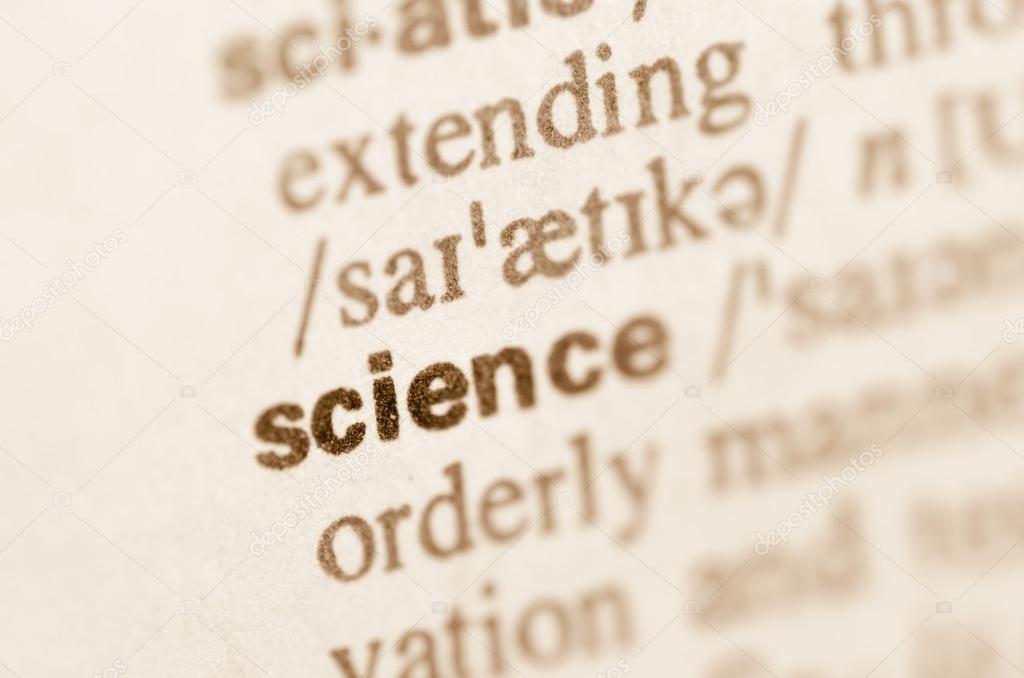 Dictionary definition of word science 