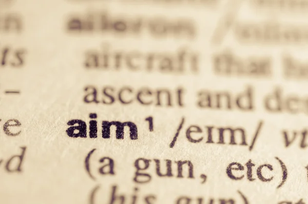 Dictionary definition of word aim — Stock Photo, Image