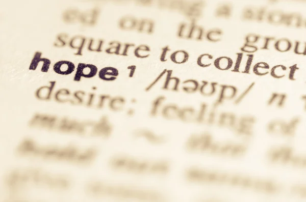 Dictionary definition of word hope — Stock Photo, Image