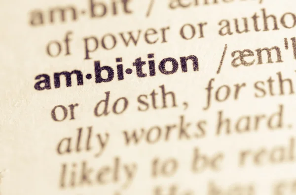 Dictionary definition of word ambition — Stock Photo, Image