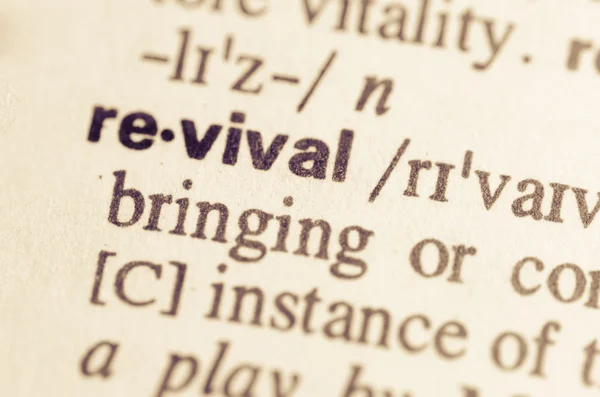 Dictionary definition of word revival — Stock Photo, Image