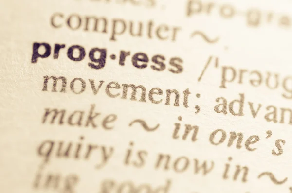 Dictionary definition of word progress — Stock Photo, Image