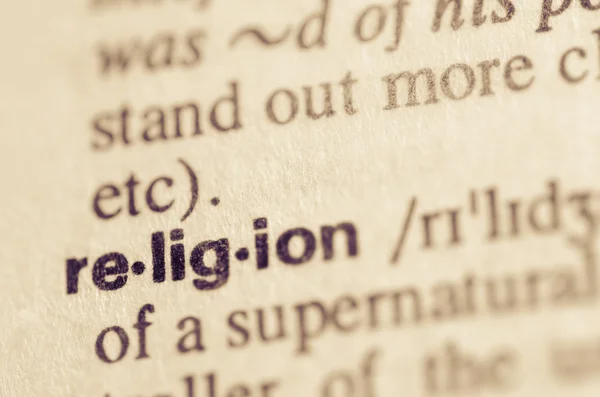 Diccionario definición de la palabra religión — Foto de Stock