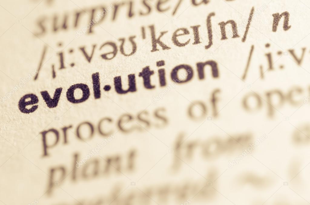 Dictionary definition of word evolution 