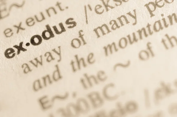 Dictionary definition of word exodus — Stock Photo, Image