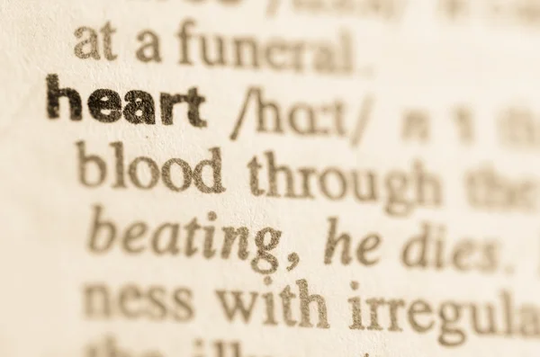 Dictionary definition of word heart — Stock Photo, Image