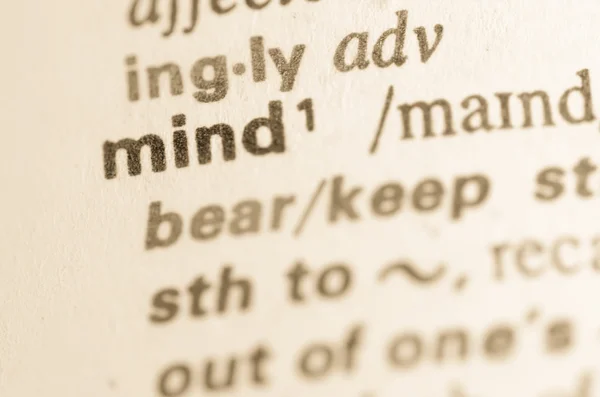 Dictionary definition of word mind — Stock Photo, Image