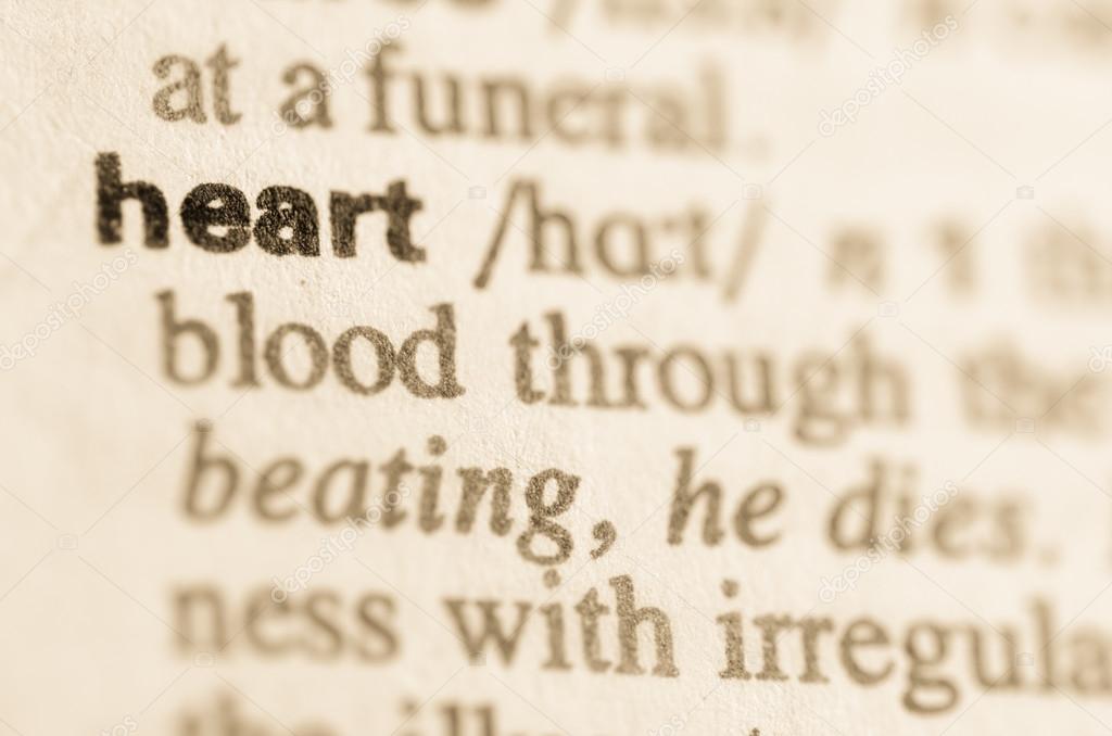 Dictionary definition of word heart 