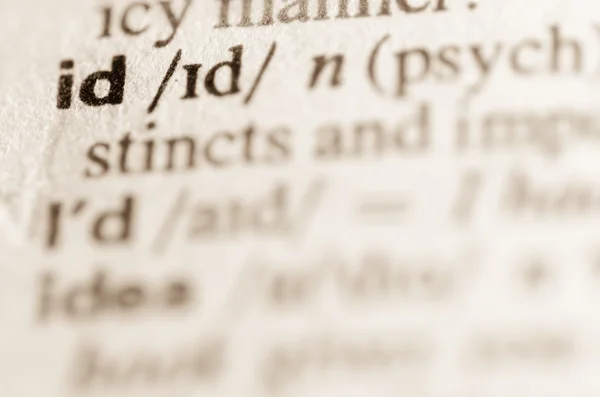 Dictionary definition of word id — Stock Photo, Image