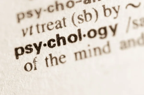 Dictionary definition of word psychology — Stock Photo, Image