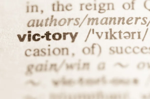 Dictionary definition of word victory — Stock Photo, Image