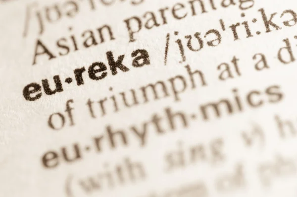 Dictionary definition of word eureka — Stock Photo, Image