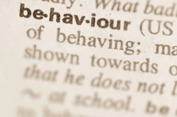 Słownikowej definicji wyrazu zachowań — Zdjęcie stockowe