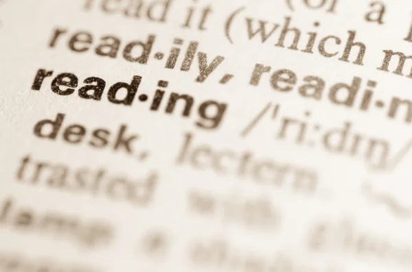 Λεξικό ορισμό της λέξης ανάγνωσης — Φωτογραφία Αρχείου