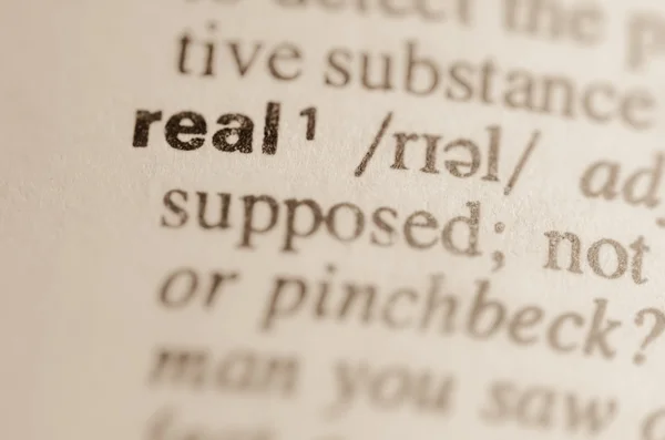 Diccionario definición de palabra real — Foto de Stock