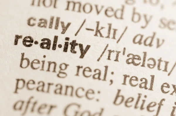 Dictionary definition of word reality — Stock Photo, Image