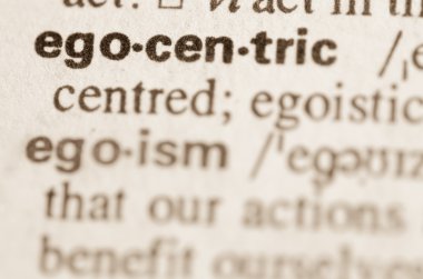 Dictionary definition of word  egocentric   clipart