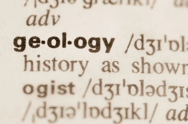 Wörterbuch Definition des Wortes Geologie — Stockfoto