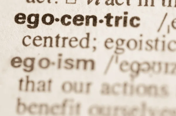 Dictionary definition of word  egocentric — Stock Photo, Image