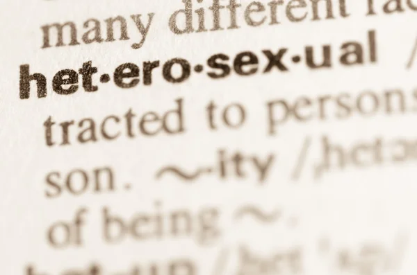 Dictionary definition of word heterosexual — Stock Photo, Image