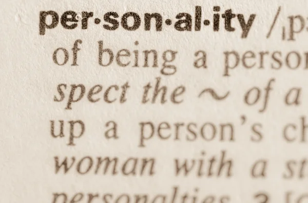 Dictionary definition of word personality — Stock Photo, Image