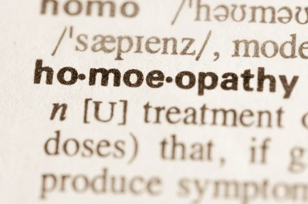 Wörterbuch Definition des Wortes Homöopathie — Stockfoto