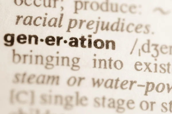 Dictionary definition of word genetation — Stock Photo, Image