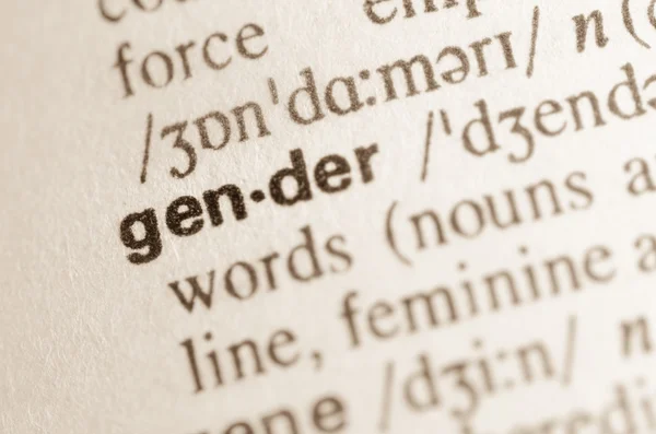 Dictionary definition of word gender — Stock Photo, Image
