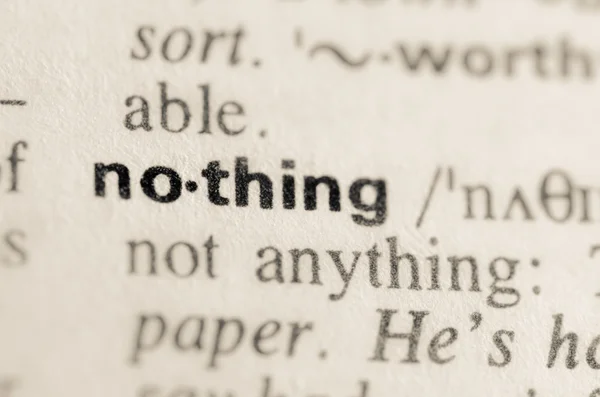 Dictionary definition of word nothing — Stock Photo, Image