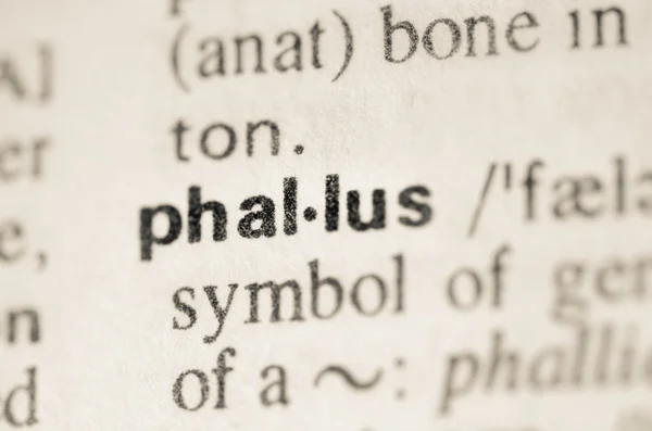 Dictionary definition of word phallus — Stock Photo, Image
