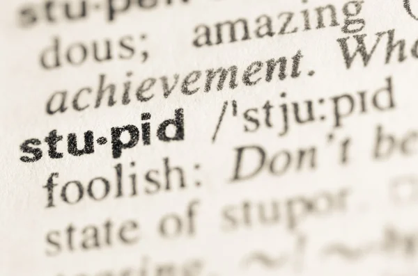Definizione del dizionario della parola stupido — Foto Stock