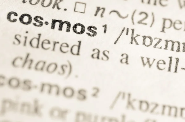 Dictionary definition of word cosmos — Stock Photo, Image