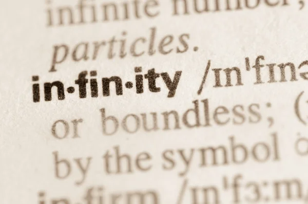 Ordbokens definition av ordet infinity — Stockfoto