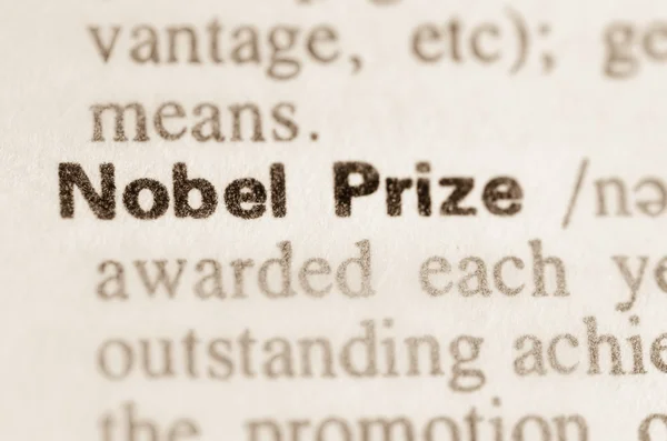 Dictionary definition of word Nobel Prize — Stock Photo, Image