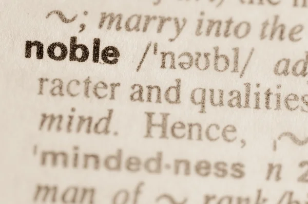 Dictionary definition of word noble — Stock Photo, Image