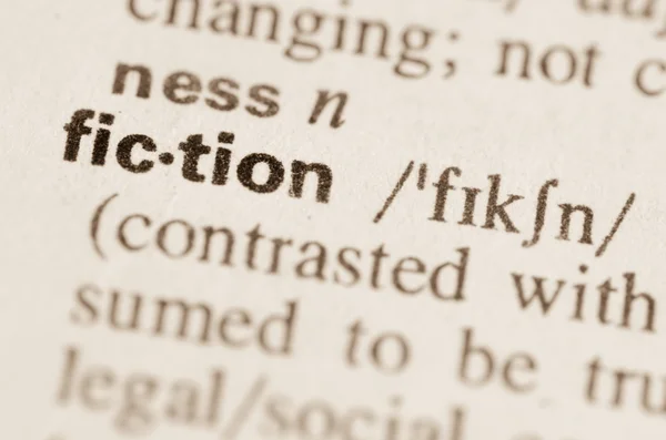 Dictionary definition of word fiction — Stock Photo, Image